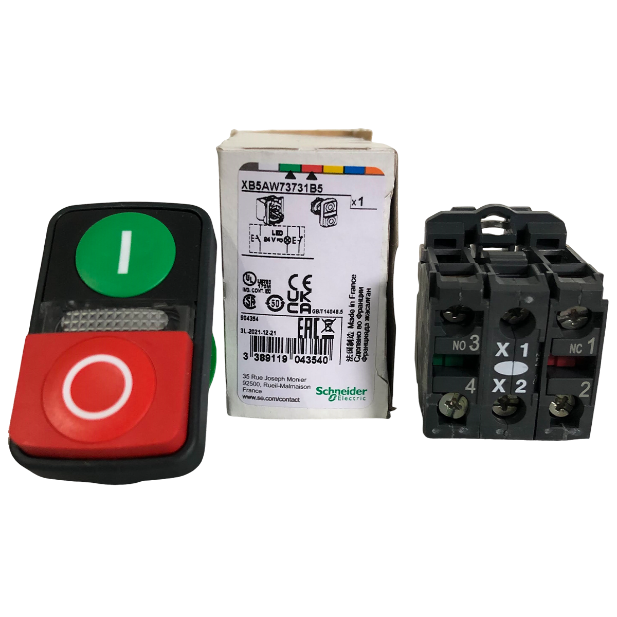 BOTÃO SCHNEIDER DUPLO LUMINOSO 22mm PLÁSTICO - XB5AW73731B5 ...