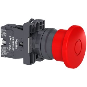 XA2ET42 - Botão Plástico Soco Emergência D40mm 1NF 22mm Vermelho Schneider
