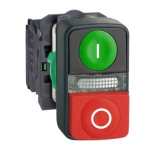 BOTÃO SCHNEIDER DUPLO LUMINOSO 22mm PLÁSTICO - XB5AW73731B5