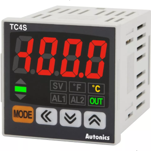 CONTROLADOR DE TEMPERATURA DIGITAL 24 A 48VDC SENSOR TIPO J, K E PT100 SAÍDA A RELÉ E TENSÃO 2 ALARM AUTONICS TC4S-22R